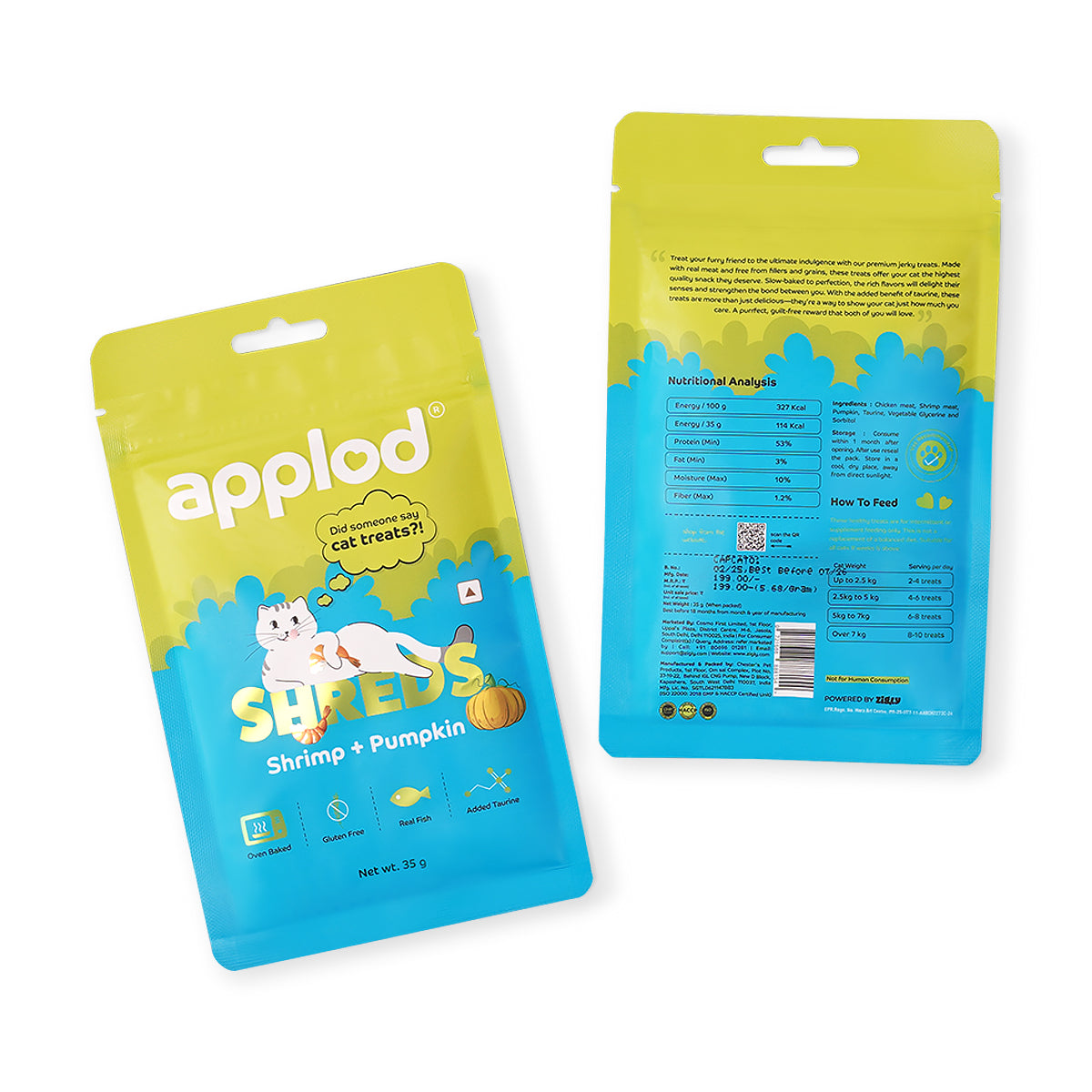 Applod Shrimp with Pumpkin Soft Cat Treat - 35 Gm