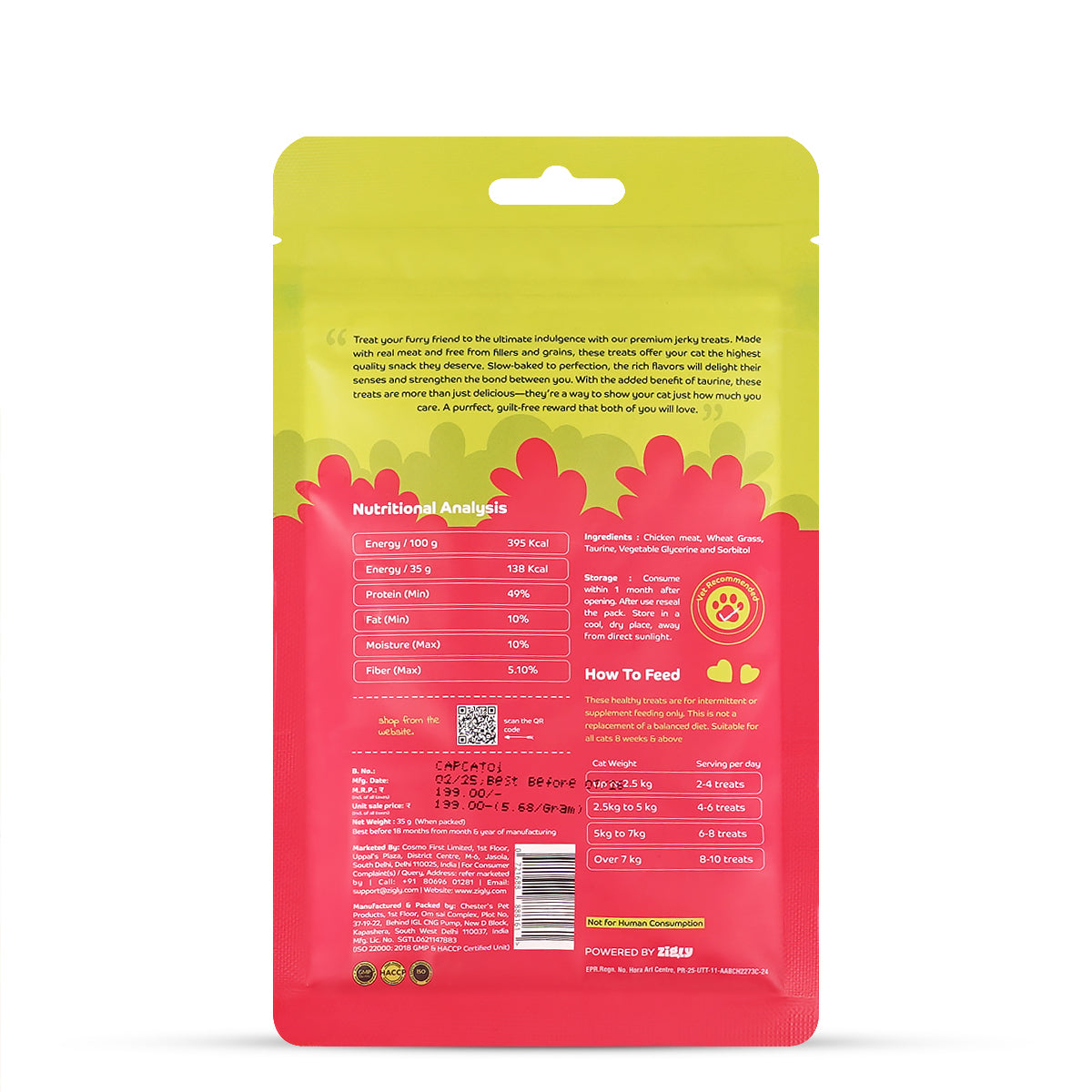 Applod Chicken with Wheat Grass Soft Cat Treat- 35 Gm