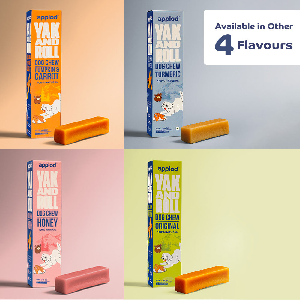 Applod Yak & Roll Peanut Butter & Banana Yak Chew for Dogs