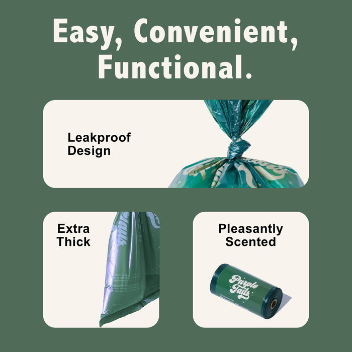 Purple Tails Dog Waste Bags Scent Sandalwood Pack Of 4 Rolls  (60 Bags)