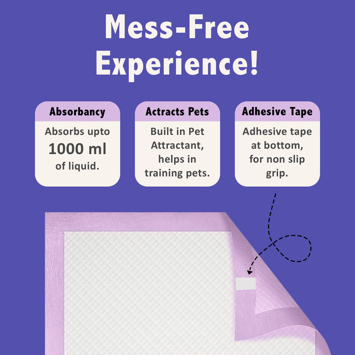 Purple Tails Pet Training Pads Size 90X60cm