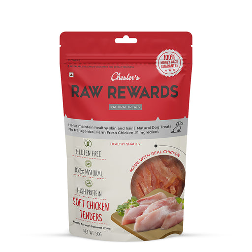 Chesters Raw Rewards Soft Chicken Tenders Dog Treat - 50 gm - Pack of 3