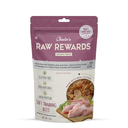 Chesters Raw Rewards Soft Traning Bites Dog Treat - 70 gm - Pack of 3