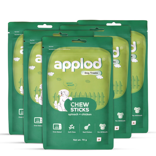 Applod Soft Spinach & Chicken Chew Sticks - 70 gm - Pack of 5