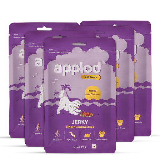 Applod Tender Chicken Jerky Slices  Dog Treat 50 Gm - Pack of 5
