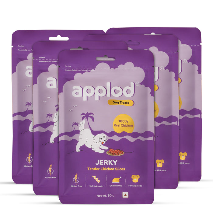 Applod Tender Chicken Jerky Slices  Dog Treat 50 Gm - Pack of 5