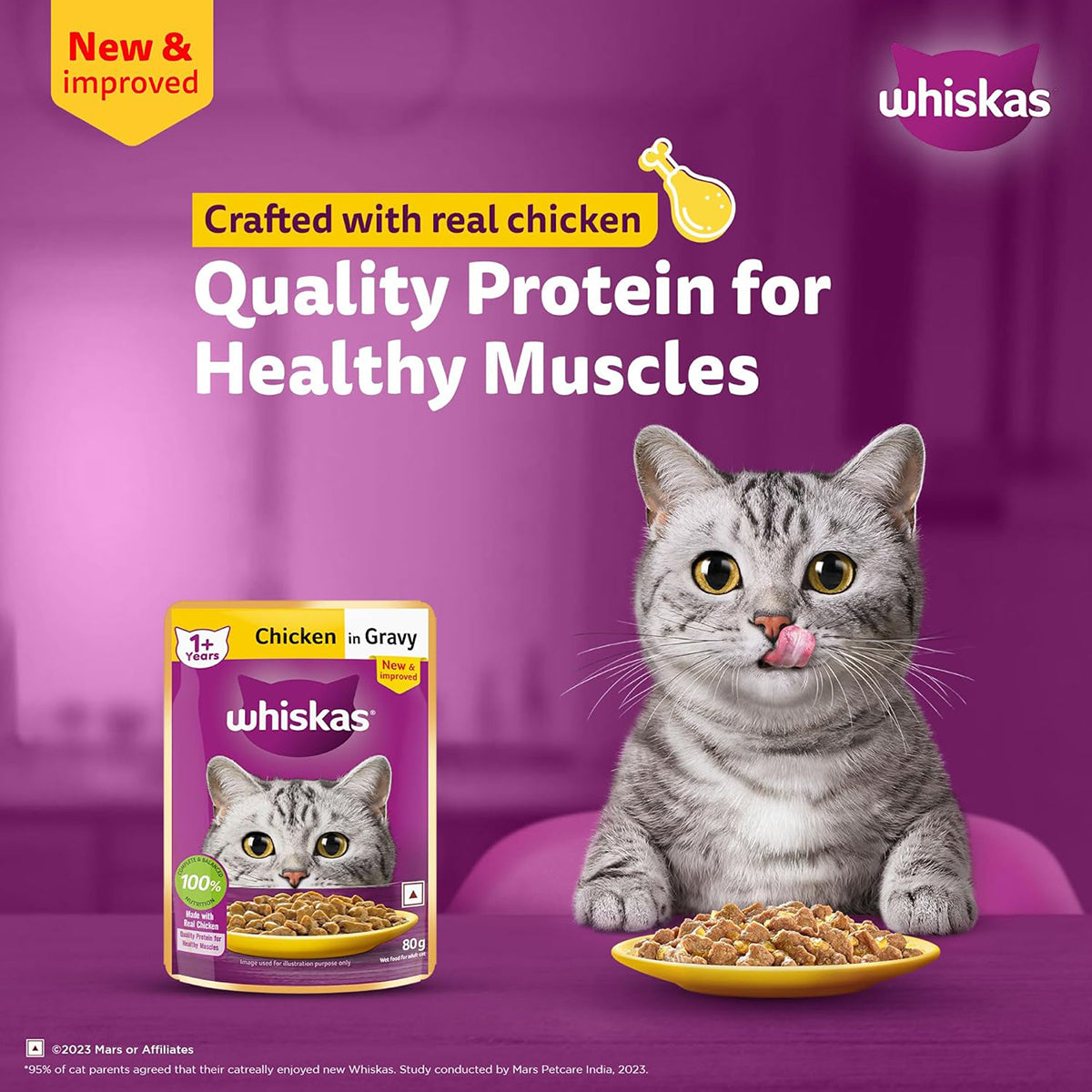Whiskas Adult (+1 year) Wet Cat Food, Chicken in Gravy