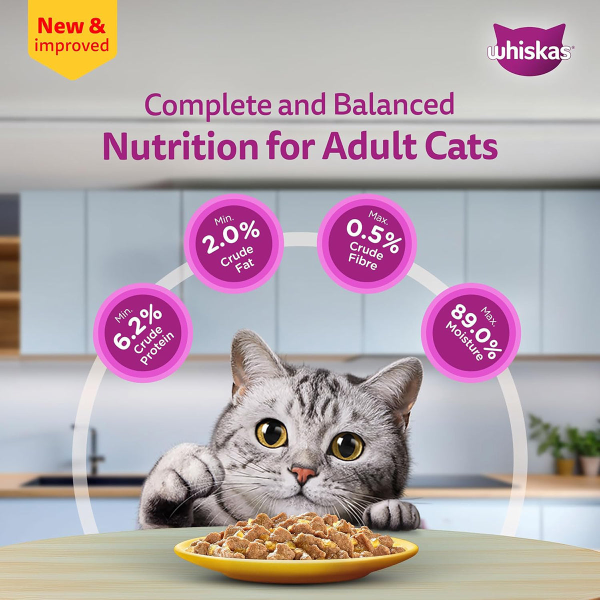 Whiskas Adult (+1 year) Wet Cat Food, Chicken in Gravy