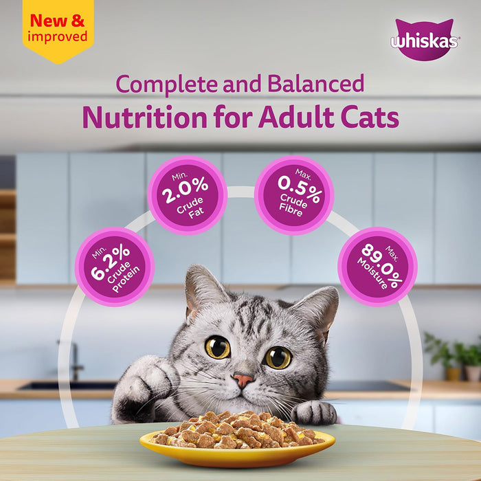 Whiskas Adult (+1 year) Wet Cat Food, Chicken in Gravy