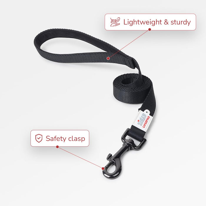 ZL Classic Padded Dog Collar & Leash Set - Black