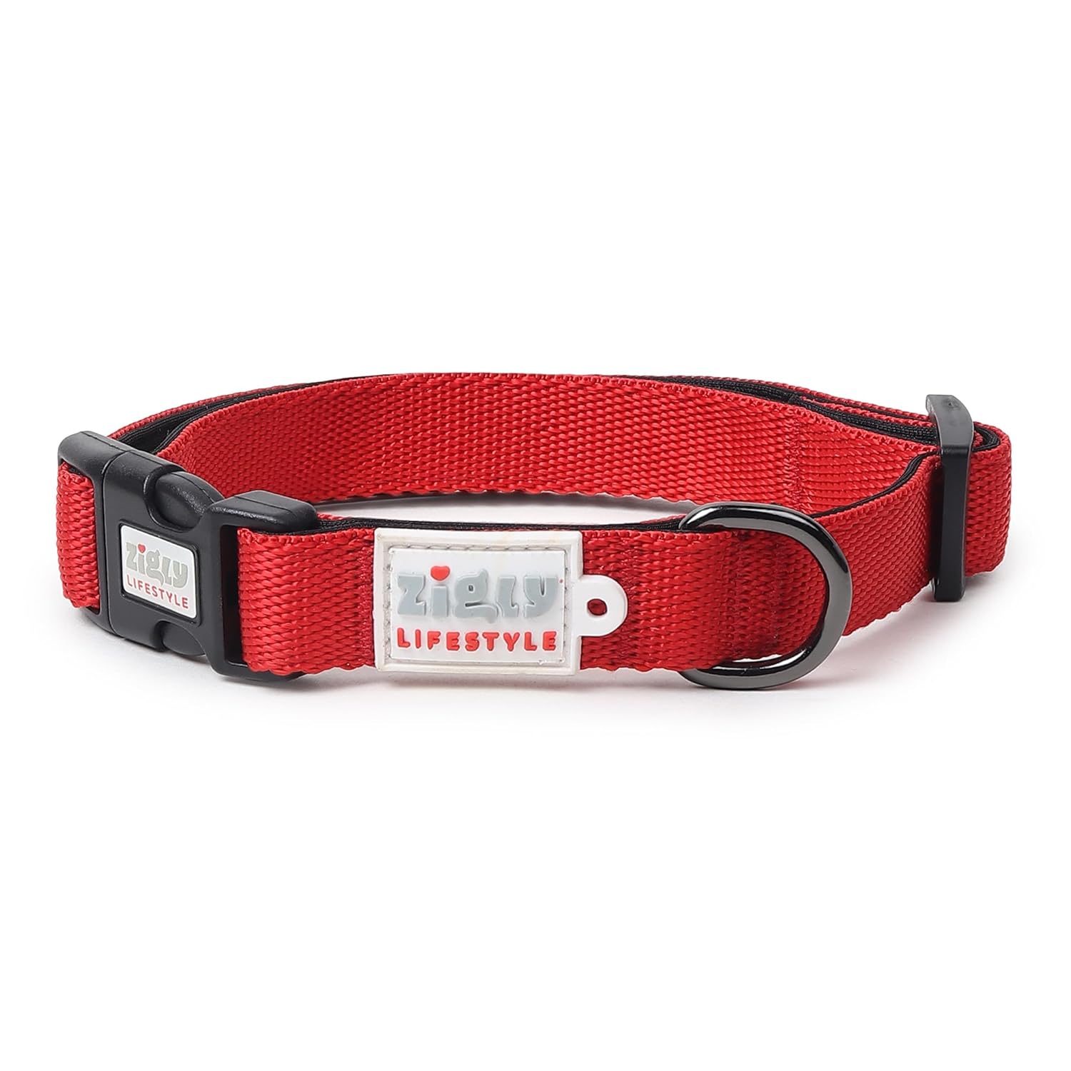 ZL Classic Padded Dog Collar & Leash Set - Red