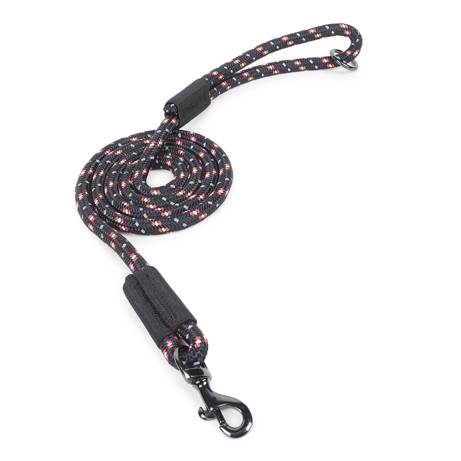 ZL Classic Padded Dog Collar & Refelective Leash Set - Black