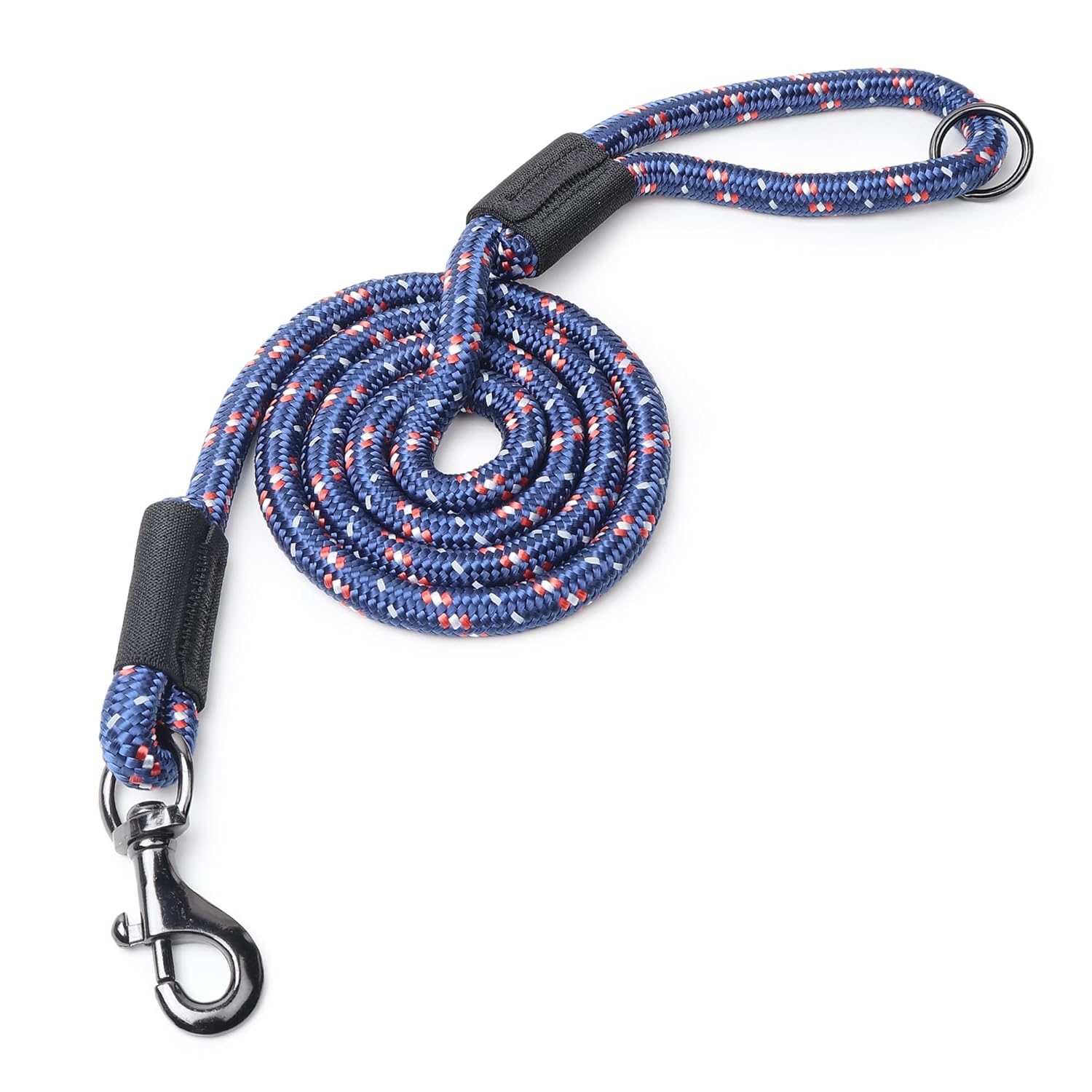 ZL Classic Padded Dog Collar & Refelective Leash Set - Red with Blue