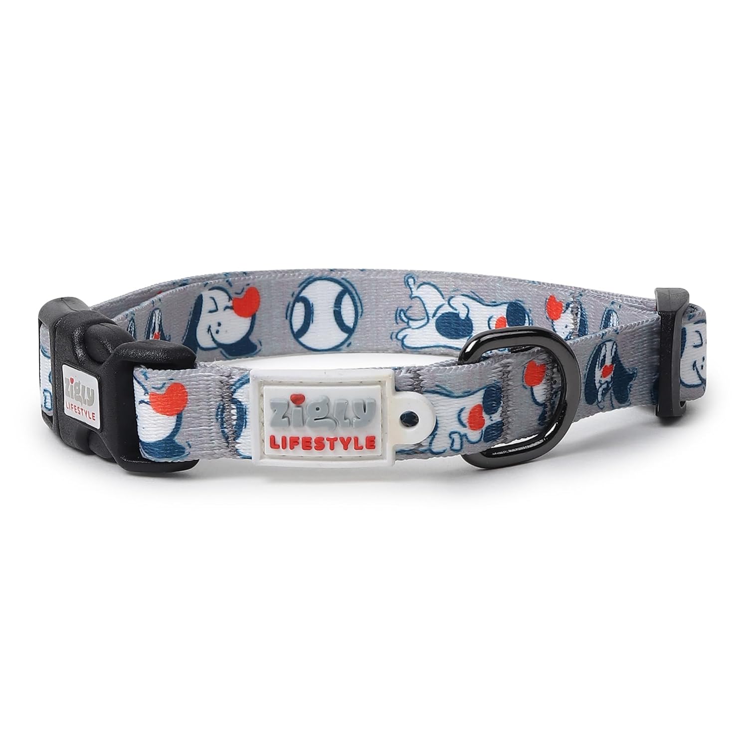 ZL Doodle Dog Collar & Leash Set - Grey
