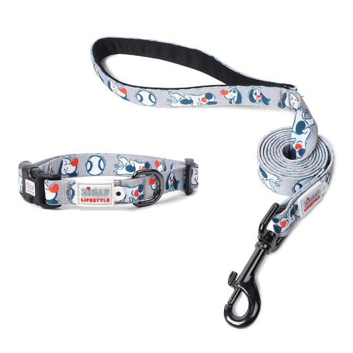 ZL Doodle Dog Collar & Leash Set - Grey