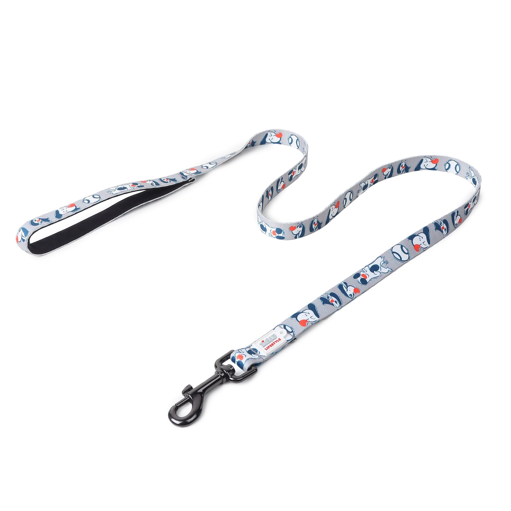 ZL Soft Padded Doodle Dog Leash - Grey