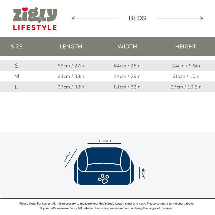 Zl Ultra Soft Navy Lounger Bed For Dogs