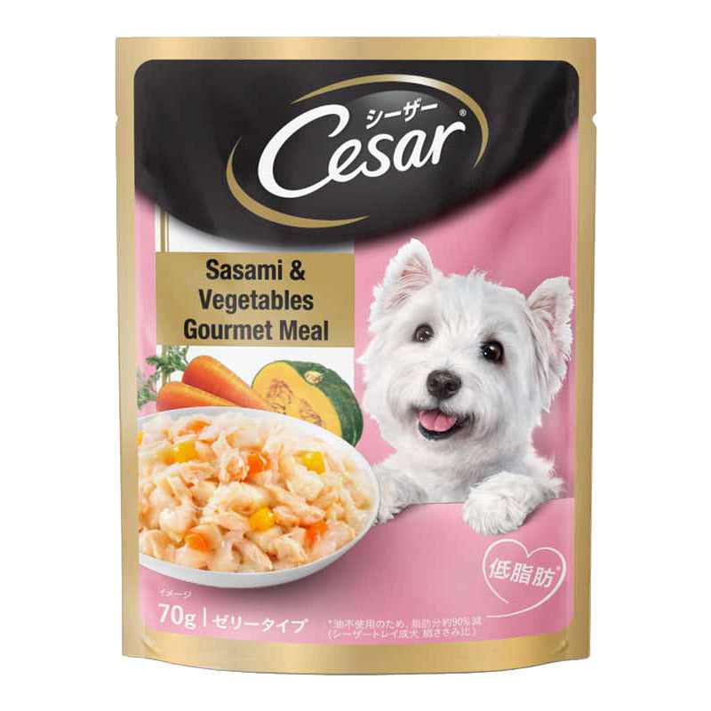 Cesar Premium Sasami & Vegetables (Gourmet meal) Adult Wet Dog Food Pouch - 70 gm