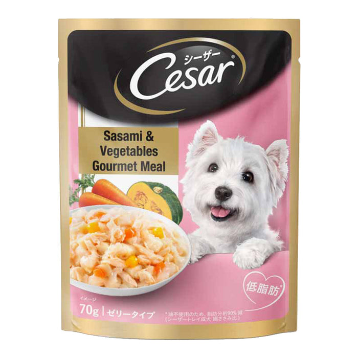 Cesar Premium Sasami & Vegetables (Gourmet meal) Adult Wet Dog Food Pouch - 70 gm