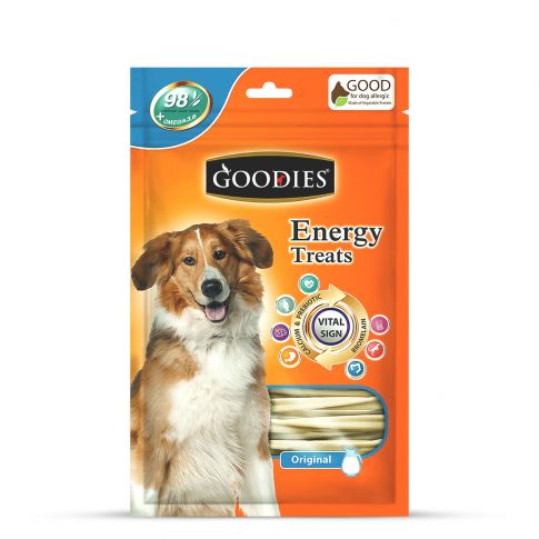 Goodies Energy Treats Orignal Calcium Milk Flavour Dog Dental Treat - 125 gm - Pack of 5