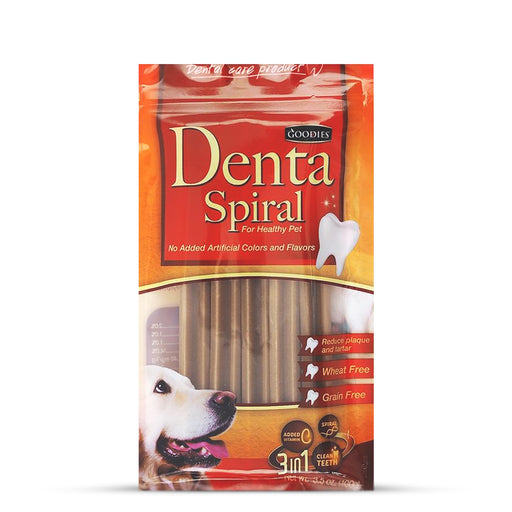 Goodies Grain Free Dental Spiral Dog Dental Treat - 100 gm - Pack of 5