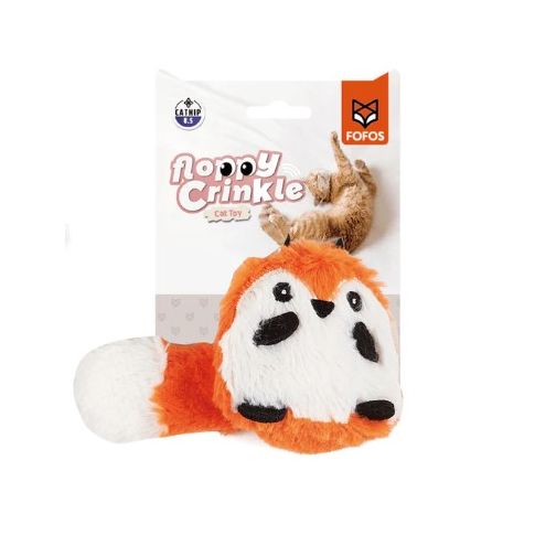 Fofos Floppy Crinkle Cat Toy Fox Interactive Cat Toy