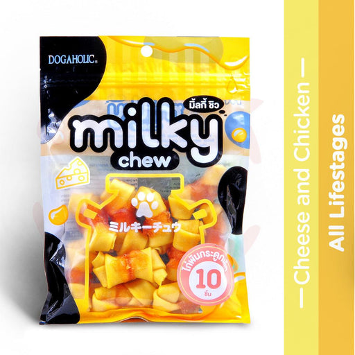 Dogaholic Dog Treats - Milky Chew Cheese & Chicken Bone Style - 10 Pcs - 150 g - Pack of 5
