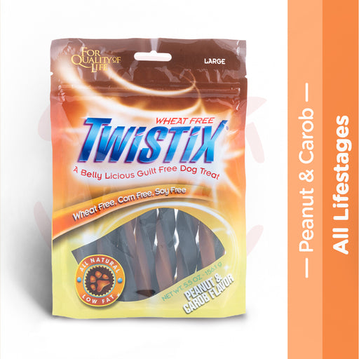 Twistix Dog Treats - Peanut & Carob Large