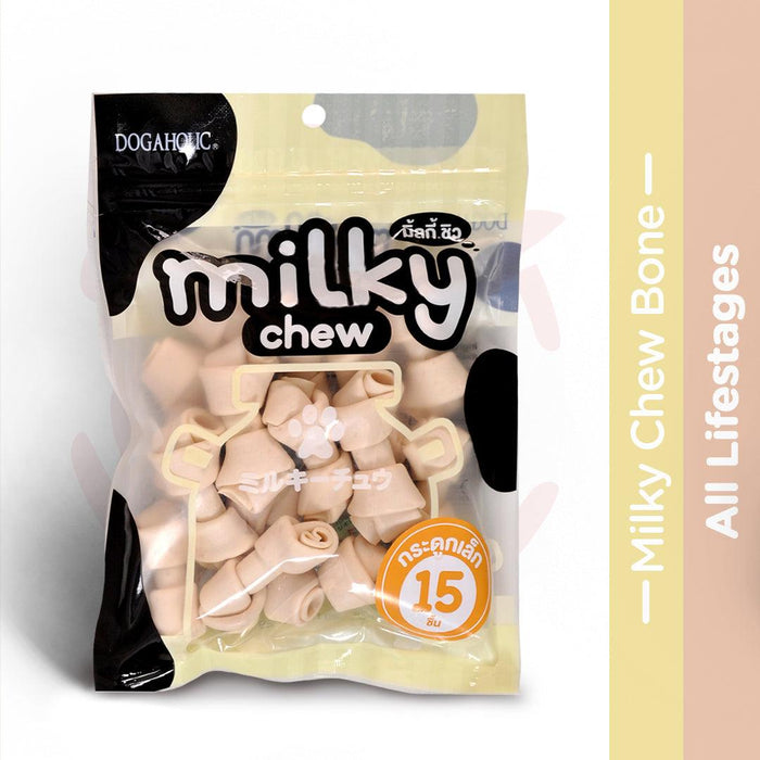 Dogaholic Dog Treats - Milky Chew Bone Style - 15 Pcs - 180g