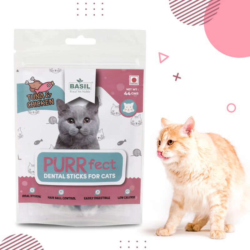 Basil Cat Treats - PURRfect Dental stick Tuna Chicken (44g)