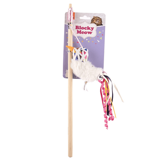 FOFOS Cat Toy - Blocky Meow Bird Wand/Teaser