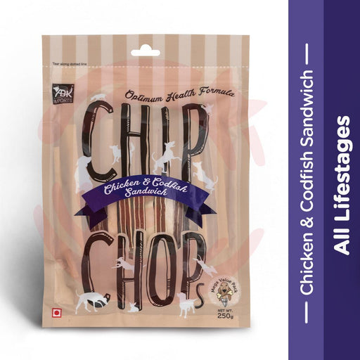 Chip Chops Dog Treats - Chicken & Codfish Sandwich