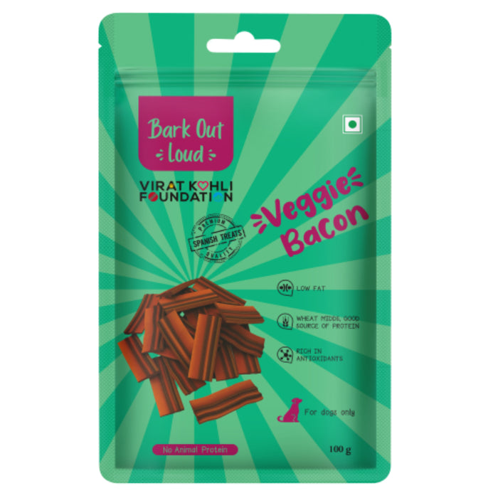 Bark Out Loud Dog Treats - Veggie Bacon Treats (100g)