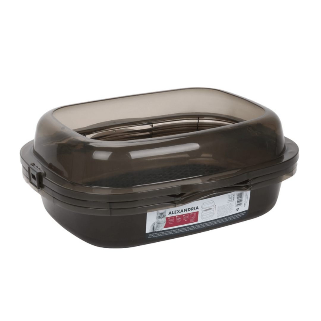 M-Pets Alexandria Cat Litter Tray with Rim - Taupe Grey