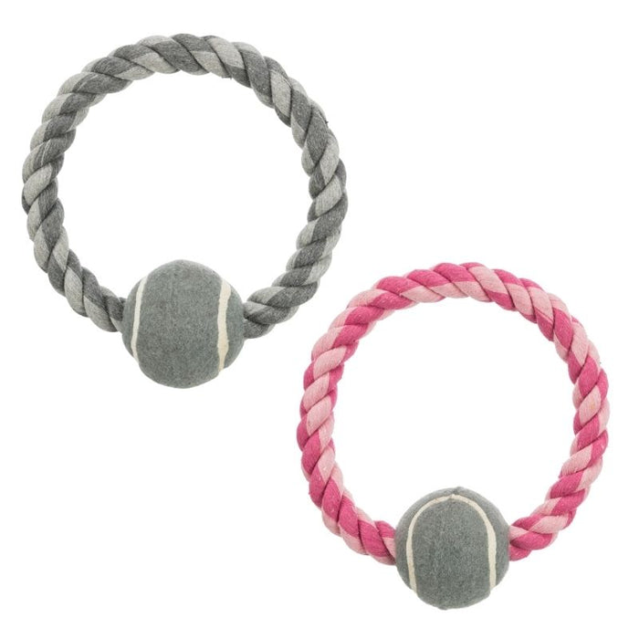Trixie Dog Toys - Ring Rope with Tennis Ball - Pack of 1