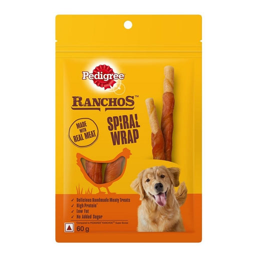 Pedigree RANCHOS Spiral Wrap Chicken & Smoky Lamb flavour (60g) - Pack of 5