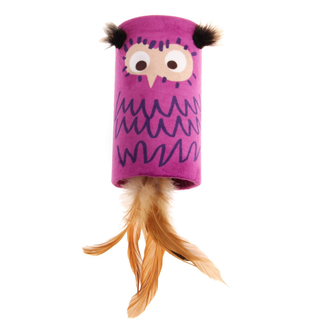 GiGwi Cat Toys - Melody Tube 'Melody Chaser' Owl with sound chip