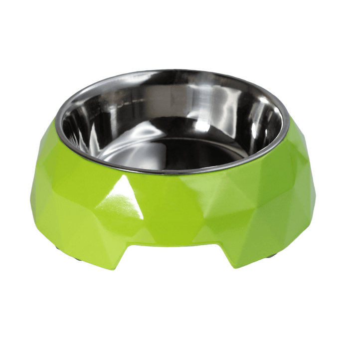 Petsy Diamond Pet Water & Food Bowl - Green
