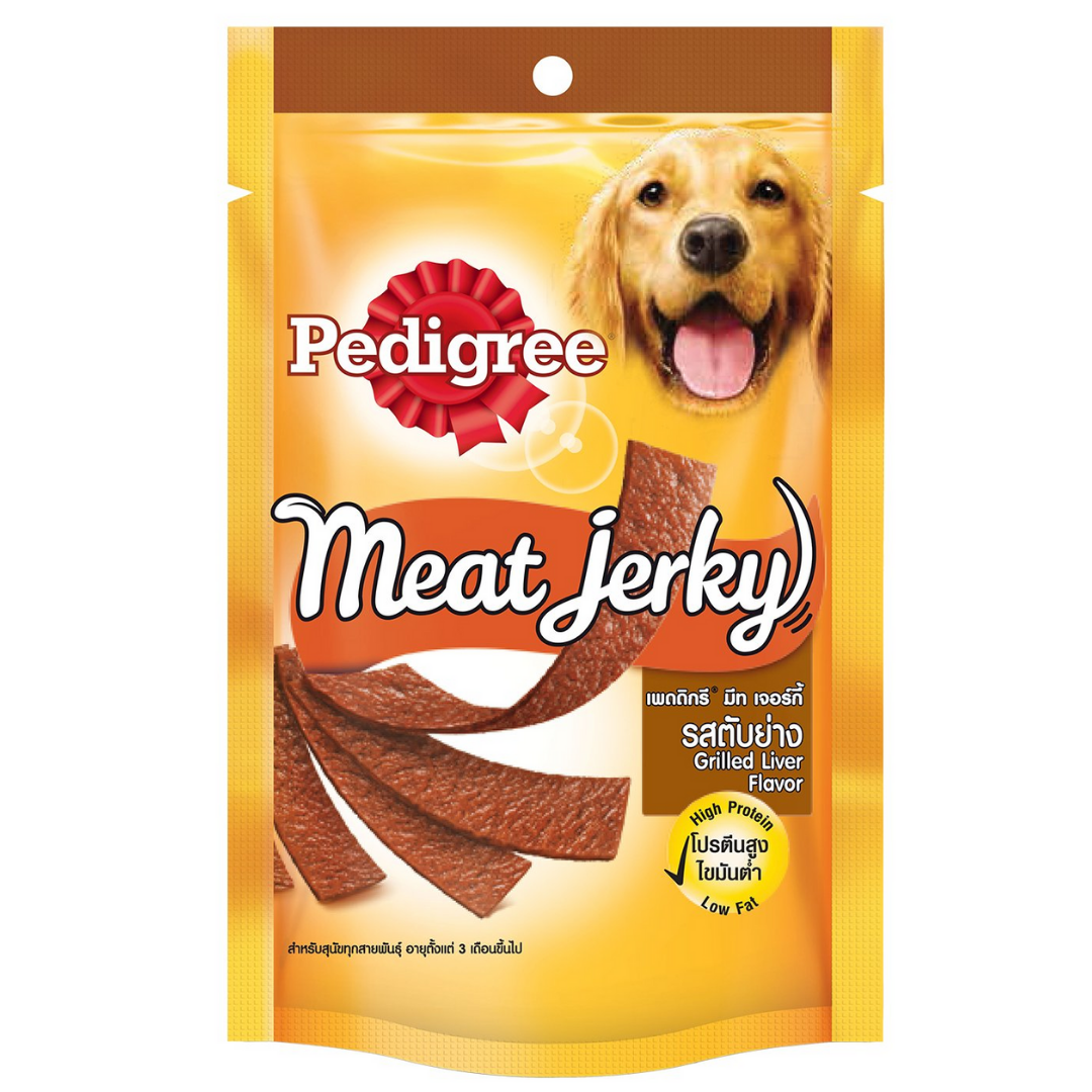 Pedigree Meat Jerky Adult Dog Treat , Grilled Liver, 80g Pack - Pack of 5