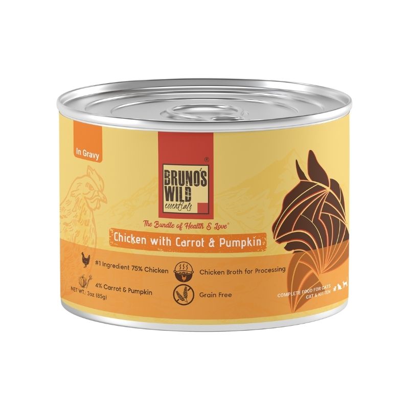 Bruno's Wild Essentials Wet Cat Food - Chicken with Carrot & Pumpkin in Gravy