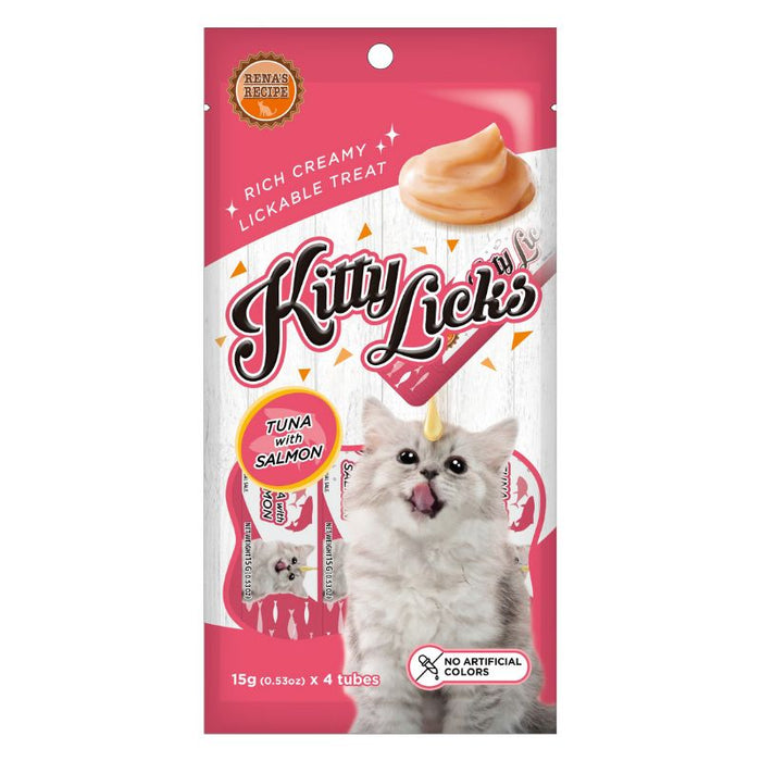 Rena Kitty Licks Cat Treats - Tuna with Salmon (15g x 4 tubes)
