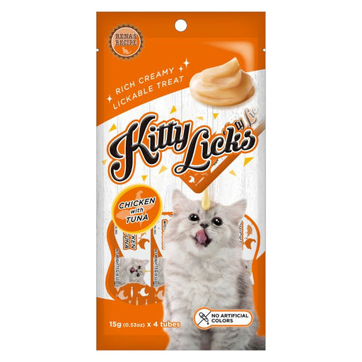 Rena Kitty Licks Cat Treats - Chicken with Tuna (15g x 4 tubes)