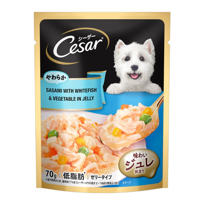 Cesar Adult Wet Dog Food - Sasami with Whitefish and Vegetables in Jelly (70g)