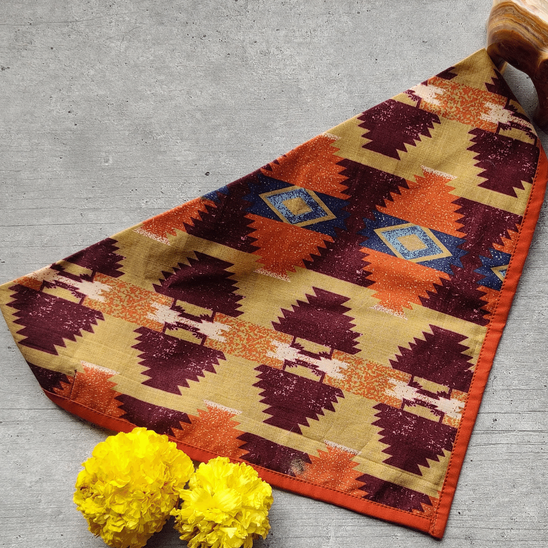 Furbuddies Bandana For Dogs - Orange Ikat