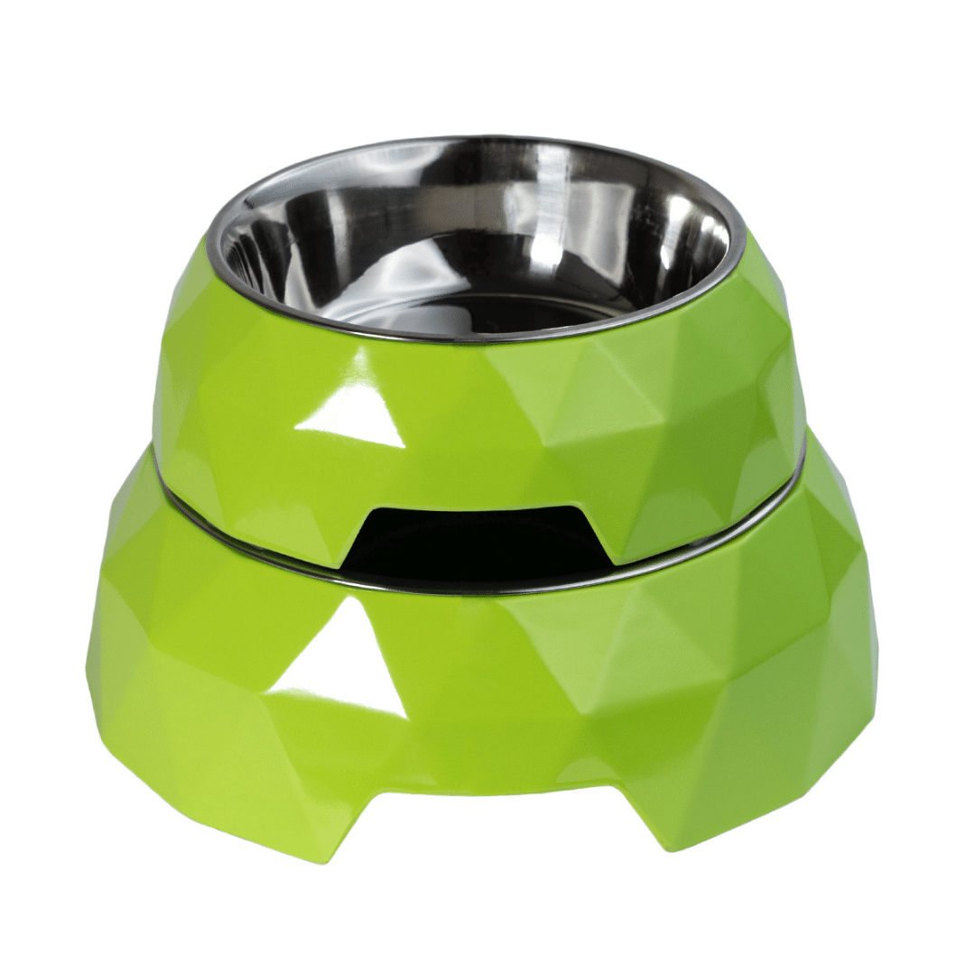 Petsy Diamond Pet Water & Food Bowl - Green
