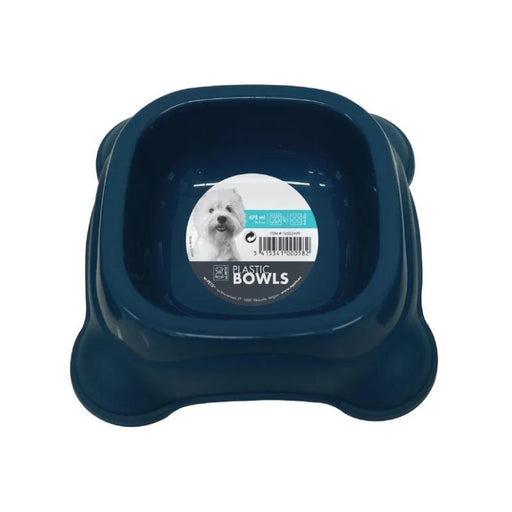 M-Pets Plastic Single Bowl - Navy Blue