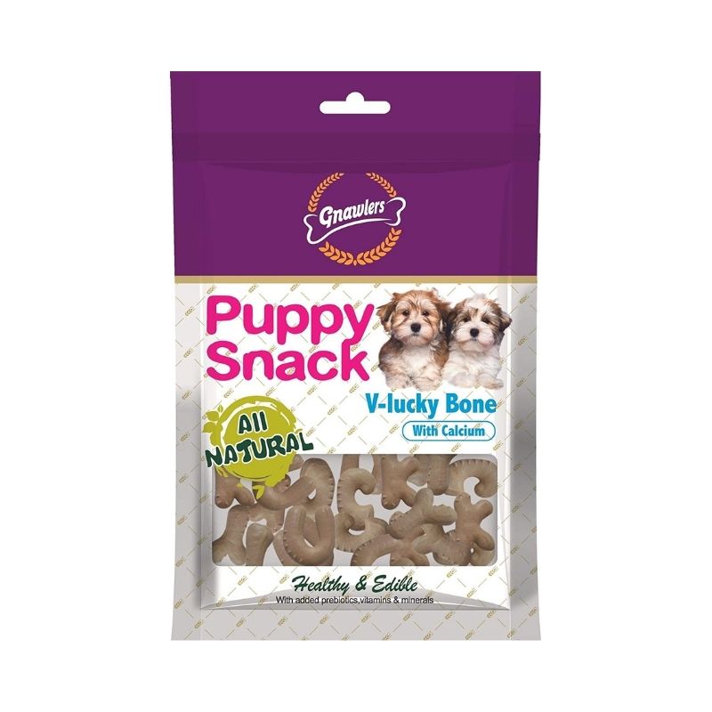 Gnawlers Puppy Dog Treats - V-Lucky Calcium Bone (270g)