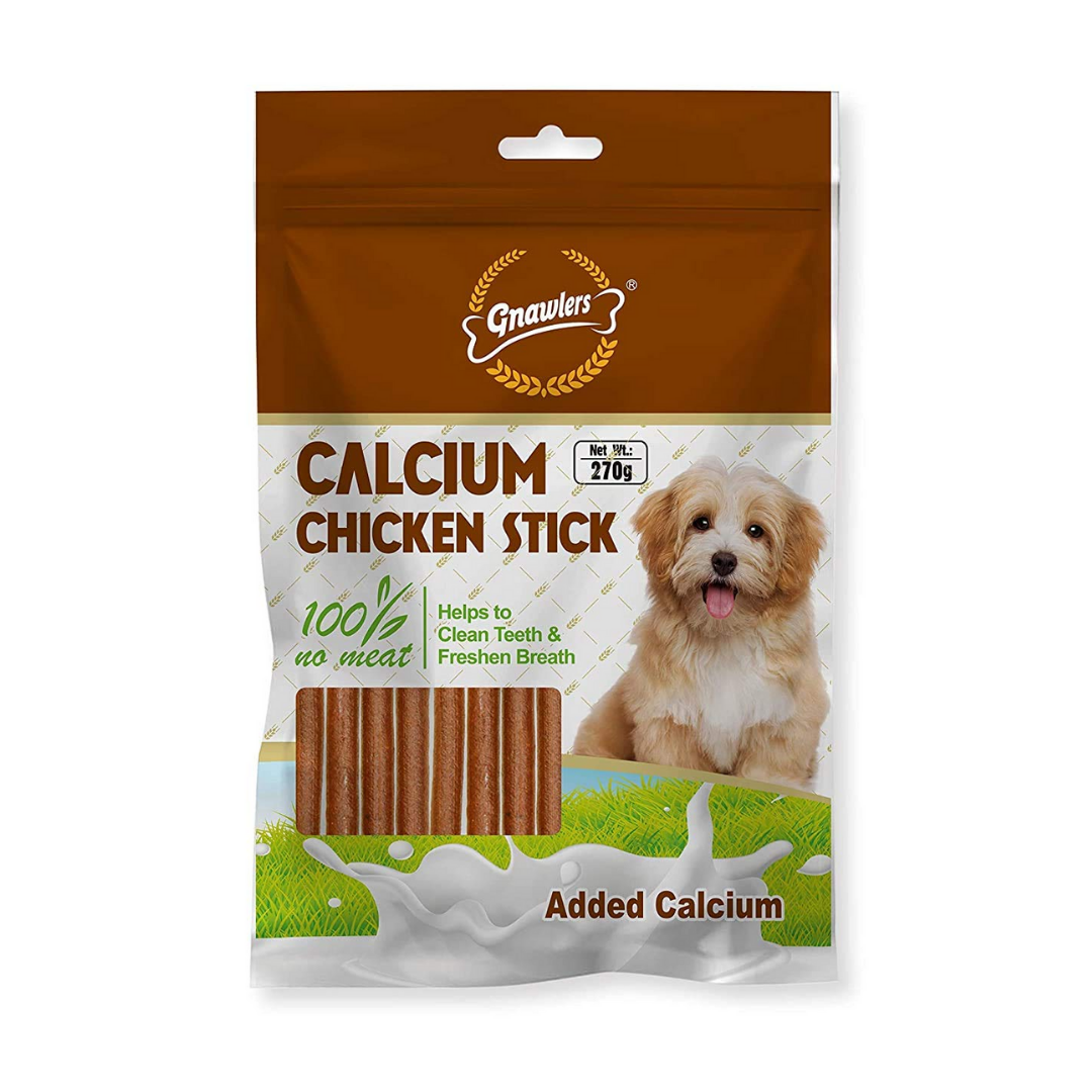Gnawlers Dog Treats - Calcium Chicken Sticks 270g - Pack of 5