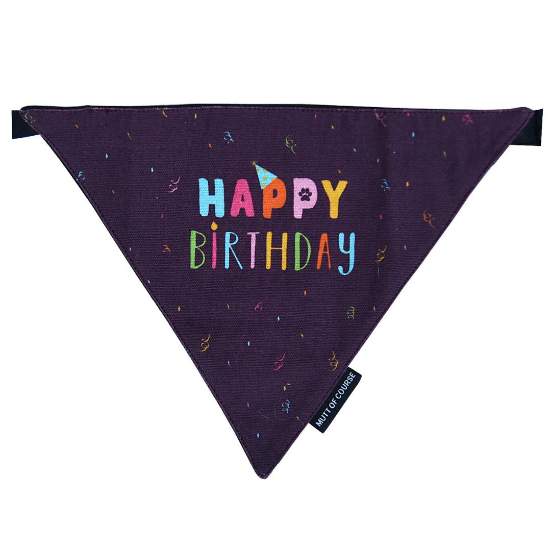 Mutt Of Course Dog Bandana - Happy Birthday (Purple)