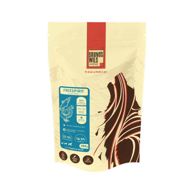 Bruno's Wild Essentials Dry Dog Food for All Lifestages - Free Spirit (Salmon and Chicken)